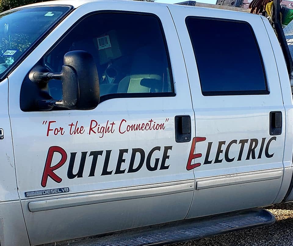 Rutledge Electric truck door — For the Right Connection, licensed electrician Stephenville TX, TECL 18876